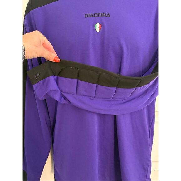 Large Men’s Diadora ENZO #Goalkeeper Jersey Purple Padded Sleeves DiaDry Sports - Picture 4 of 9